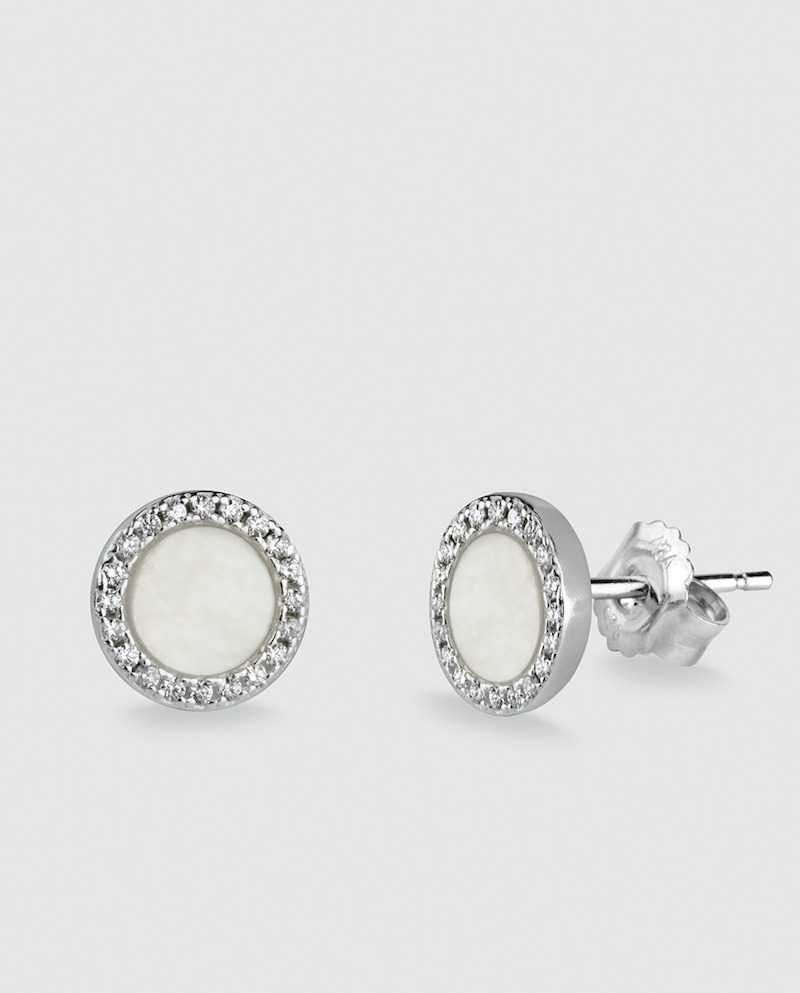 Vidal & Vidal Ready to Wear Silver and Mother of Pearl Earrings