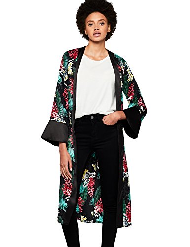 find. Long Kimono with Women's Print, Black, Small