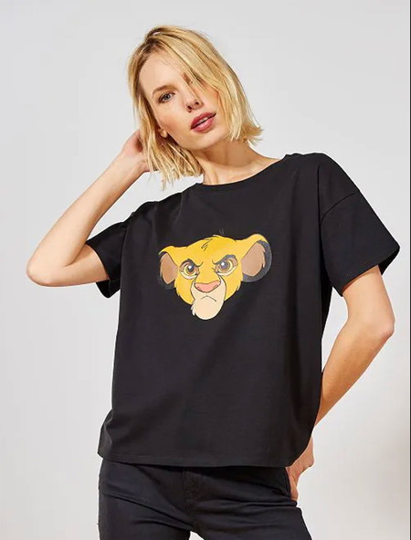 Kiabi T-shirt Simba Woman Size 34 A 48 Black Pvp 12eur