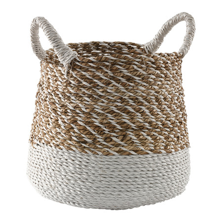 White and Natural Basket Ubud El Corte InglesWhite and Natural Basket Ubud El Corte Ingles