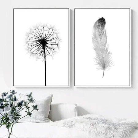 Mxmama Dandelion Watercolor Black White Pen Wall Art Canvas Painting Posters & Prints Nordic Pictures Wall Art Living Room Decoration 50cmx70cmx3 Frameless MXmama Dandelion Watercolor Black White Pen Wall Art Canvas Painting Posters & Prints Nordic Pictures Wall Art/Decorating Living Room-50cmx70cmx3 Frameless