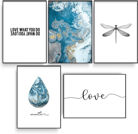 Decowood Pack Of 5 Water Posters Framing Slides Size A3 And A4