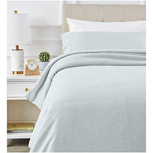 AmazonBasics - Bedding set with duvet cover, microfiber, 135 x 200 cm, Blue (Cool Aqua)