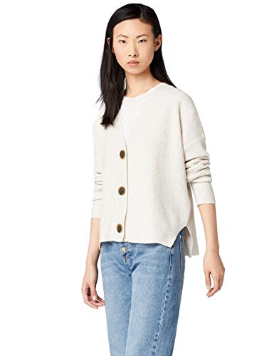 Amazon brand - find. Stitch Cardigan Knitwear, Beige Oatmeal), 40 (Manufacturer's Size: Medium)