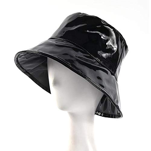 Welltobuy Pair Of Fashionable Patent Hat Hipster Street Hat Unisex Plain Outdoor Shower Test Bucket Hat Festival