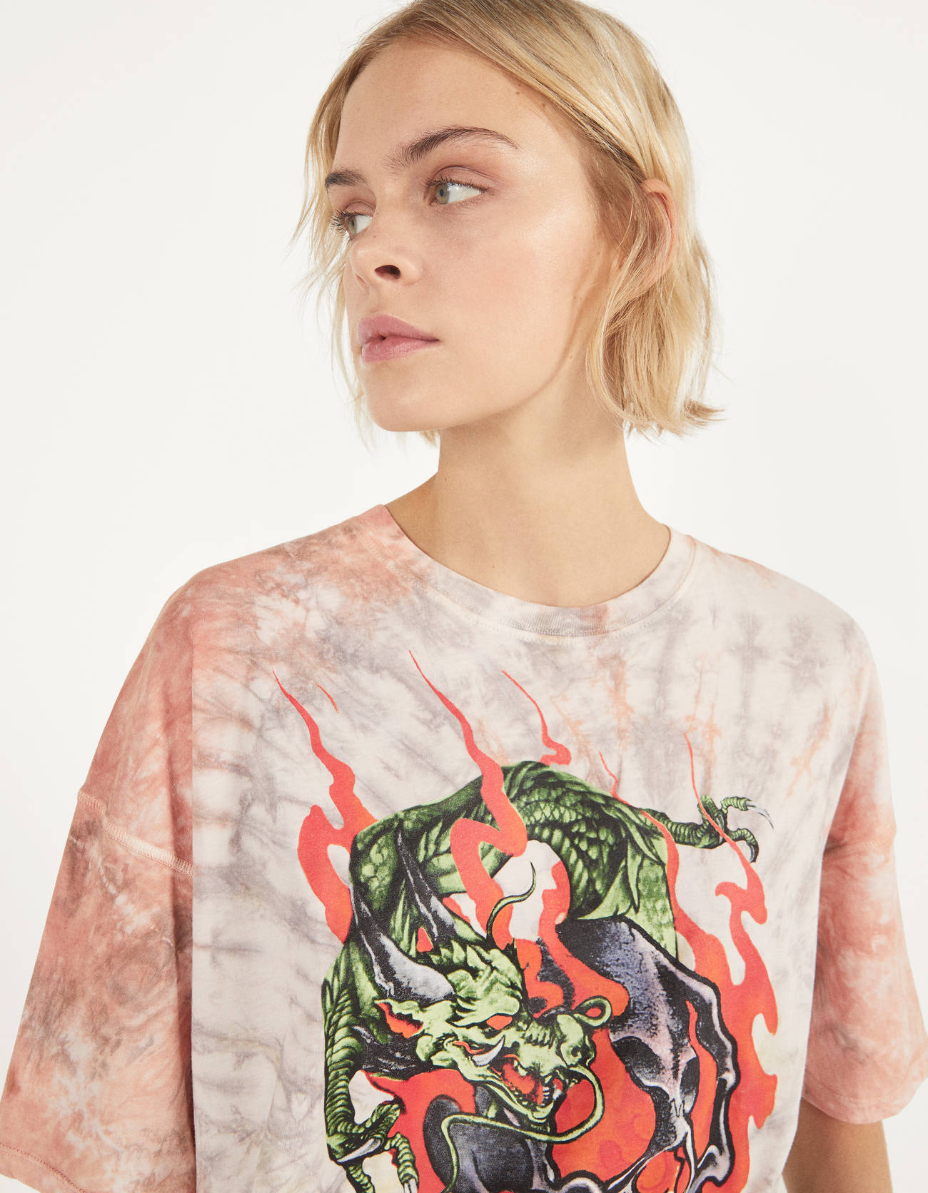 Tie-dye dragon print t-shirt