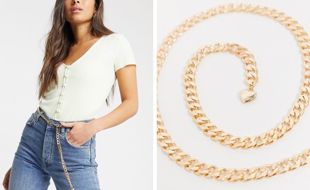 Heart-shaped Charm Chain Belt