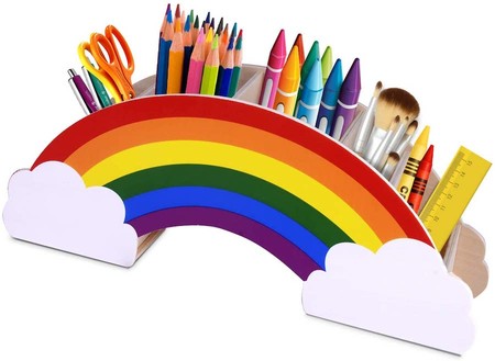 Rainbow Wooden Pencil Stand