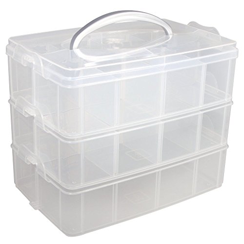 Rayher Sorting box with handle, Assortment, 3 compartments, 23,1x15,6x18,5cm
