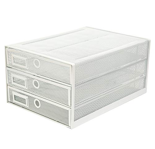 Exerz Office File Drawer/Paper Sorter with 3 Drawers/Desktop Box/Desktop Organiser (White)