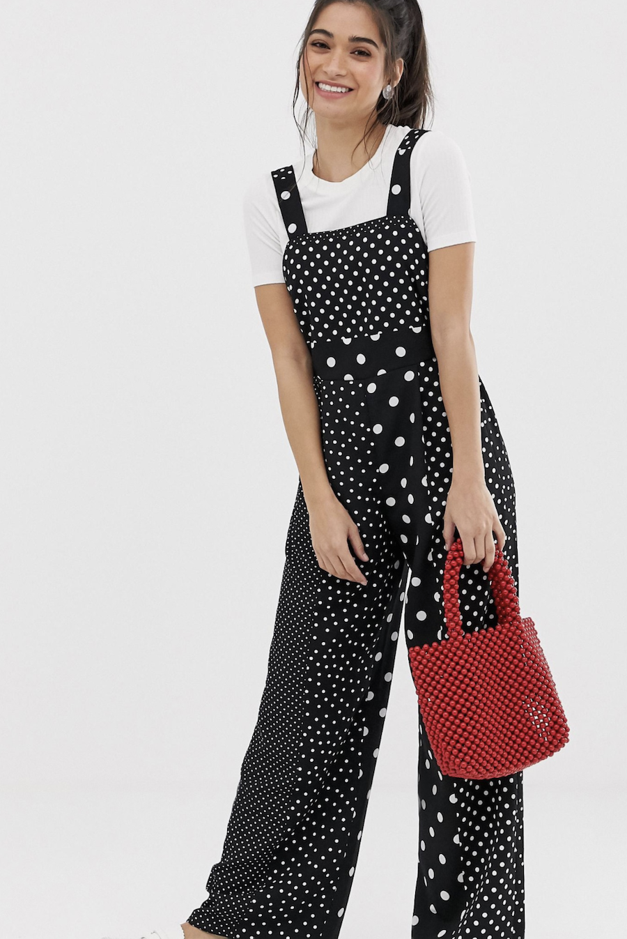 Miss Selfridge Petite polka-dot style long jumpsuit