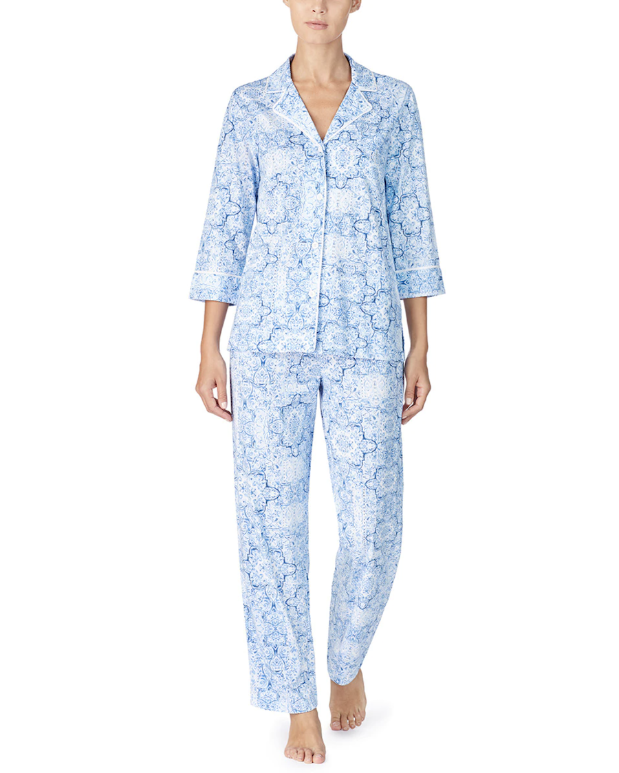 Classic Knits women's pajamas, paisley print, three-quarter sleeve