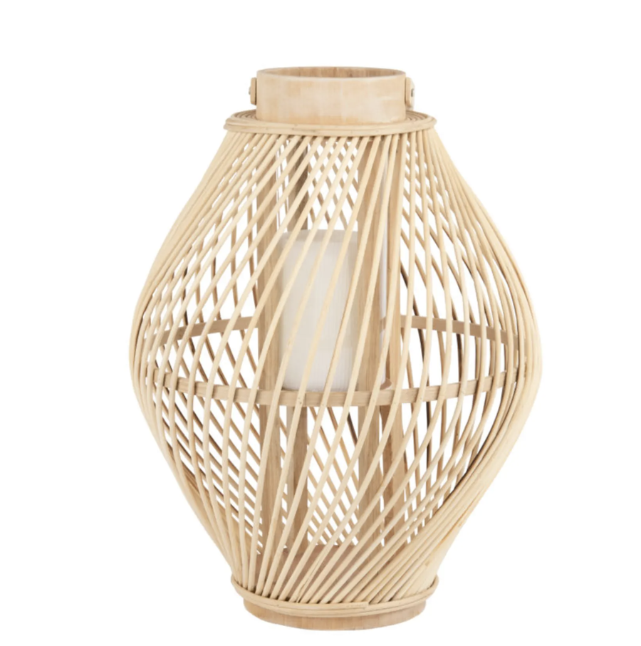 Bamboo and glass lantern