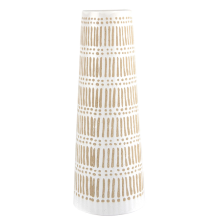 White and Beige Alt Trapeze Vase