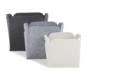 Made Essentials Grey Felt Bask Set of 3