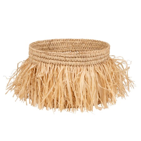 Raffia Fringed Basket