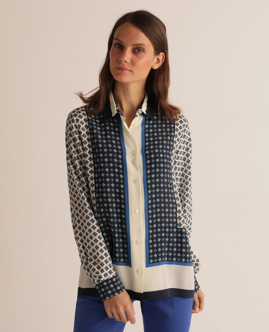 Women's shirt with geometric pattern