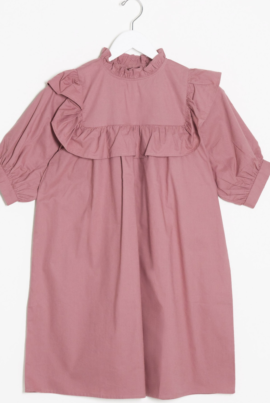 Wide dress with flounce detail in shadow pink by Influence