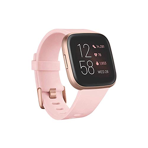 Fitbit Versa 2 - Health and Fitness Smartwatch, Petal Rose/Copper Rose, with integrated Alexa