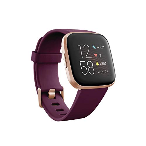 Fitbit Versa 2 - Health and Fitness Smartwatch, Bordeaux, with integrated Alexa