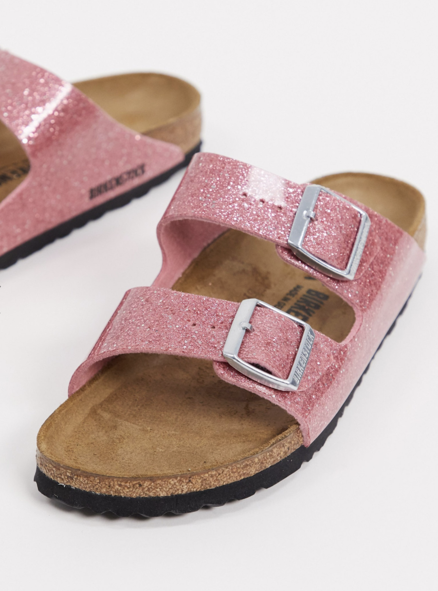 Pink sandals with cosmic glow Arizona by Birkenstock