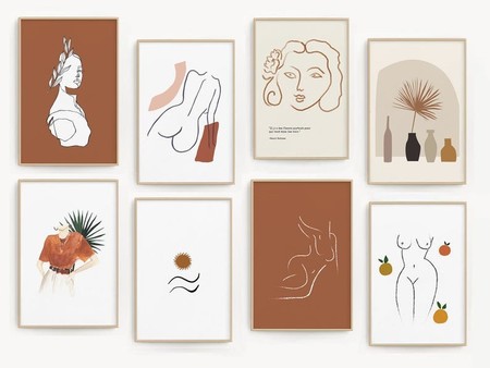 10 drawings to hang from Etsy, and they cost 26.37 euros.