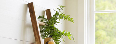 A staircase for the bathroom that acts as a shelf 