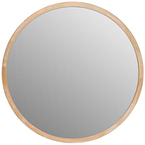 Appearance - Wooden round wall mirror for the bathroom, 50 x 4 cm