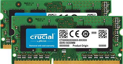 Crucial CT2KIT102464BF160B 16 GB RAM Kit (8 GB x 2) (DDR3L, 1600 MT/s, PC3L-12800, SODIMM, 204-Pin)