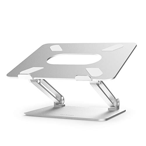 BoYata - Notebook Stand (multi-angle, thermally ventilated lift), Compatible with 10-17 inch laptops with MacBook Pro/Air, Surface, Samsung, HP Notebook (Silver)