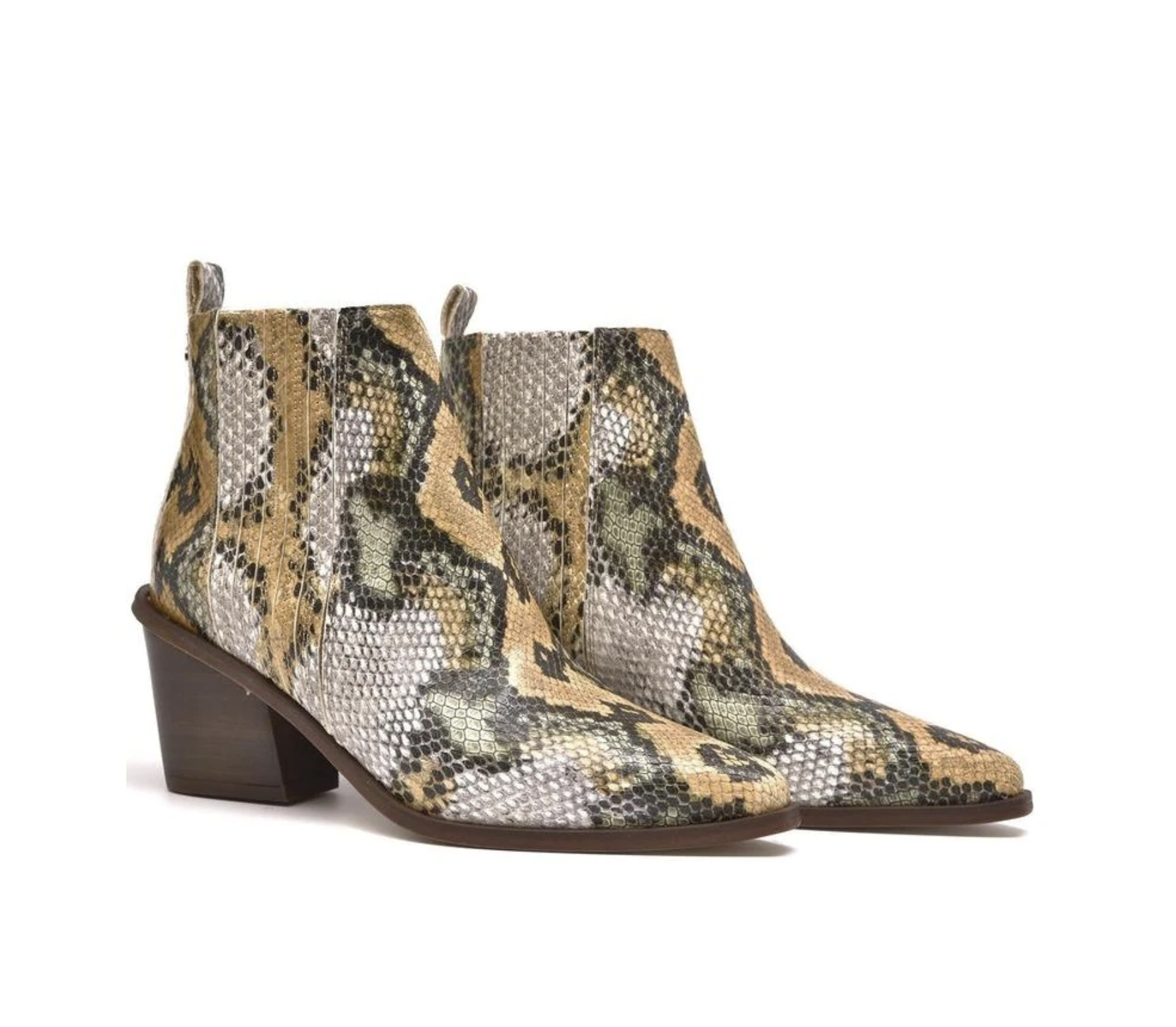 Women's Alpe leather ankle boots with animal print