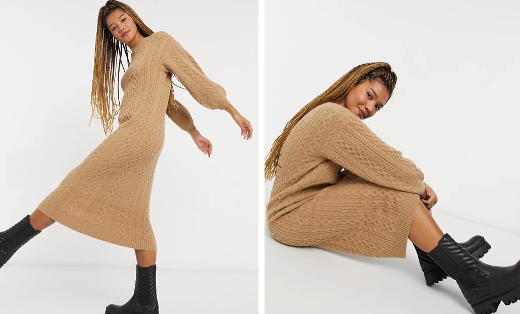 Oversized knitted eights dress