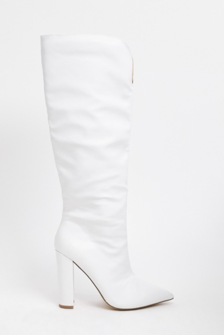 Public Desire Slow White Knee Boots