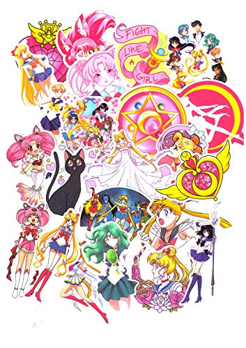 SET PRODUCTS Top Stickers! Set of 75 Sailor Moon Vinyl Stickers - No Vulgars - Fashion, Style, Pump - Portable Customization, Luggage, Motorcycle, Scrapbooking.