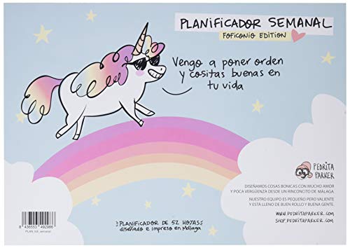 Pedrita Parker 449 - Weekly planner with Foficorn design, A4, 210 x 297 mm