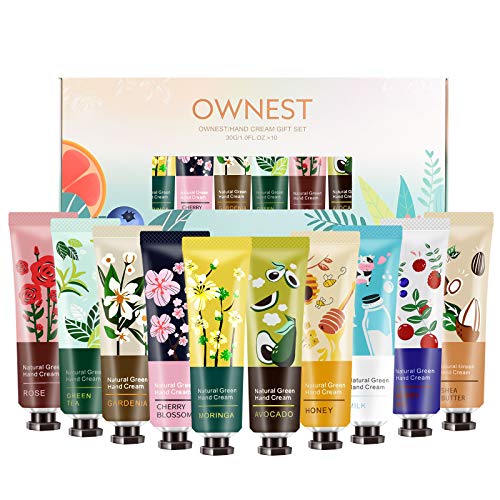 Ownest 10 Plant Fragrance Pack Moisturising Hand Cream Travel Care Cream Gift Set with Aloe and Natural Vitamin E for Men and Women 30ml