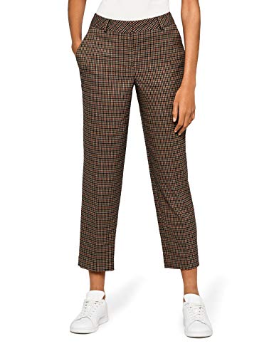 Amazon brand - find. Check Suit Trouser - Women's Trousers, Multicoloured (Brown Check), 42, Label: L