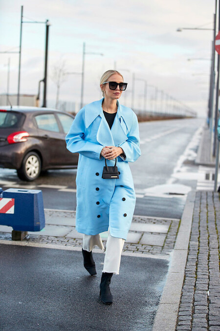 Coat Color Sky Blue Seen Street Style Copenhagen 600