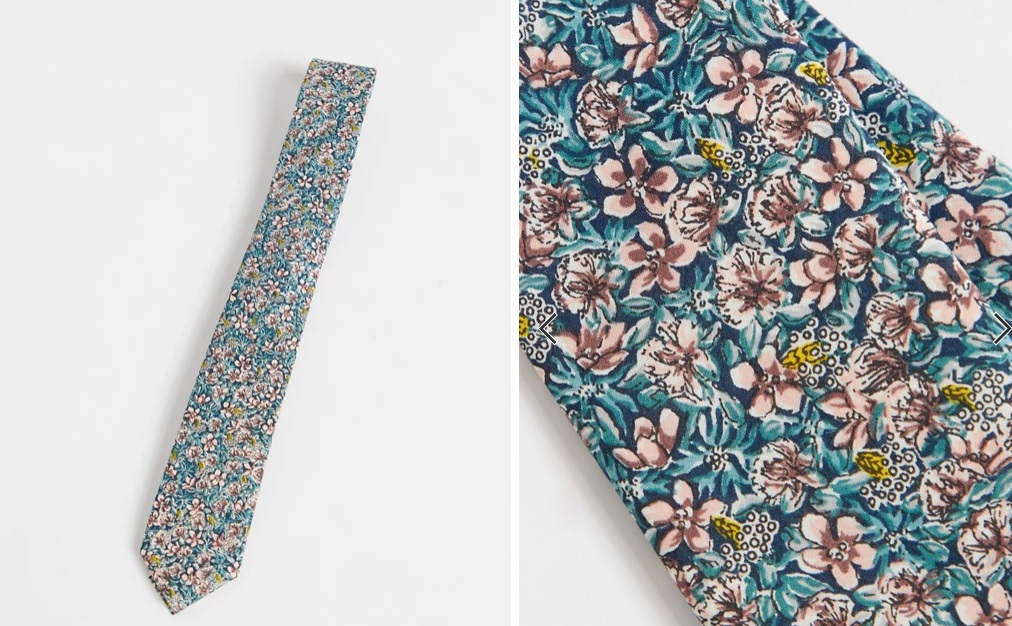 Floral print tie