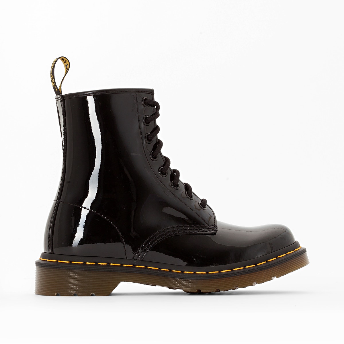 Dr Martens patent leather military boots