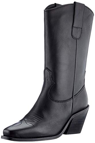 VERO MODA VMASA Leather Boot, Women's Short Ankle Boots, Black, 39 EU