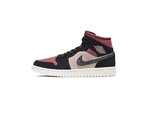 Nike Wmns Air Jordan 1 Mid Women's Basketball Shoe Particle Beige Black Canyon Rust Sail BRT Mango, 38 EU