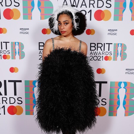 red carpet brit awards 2021 light blue