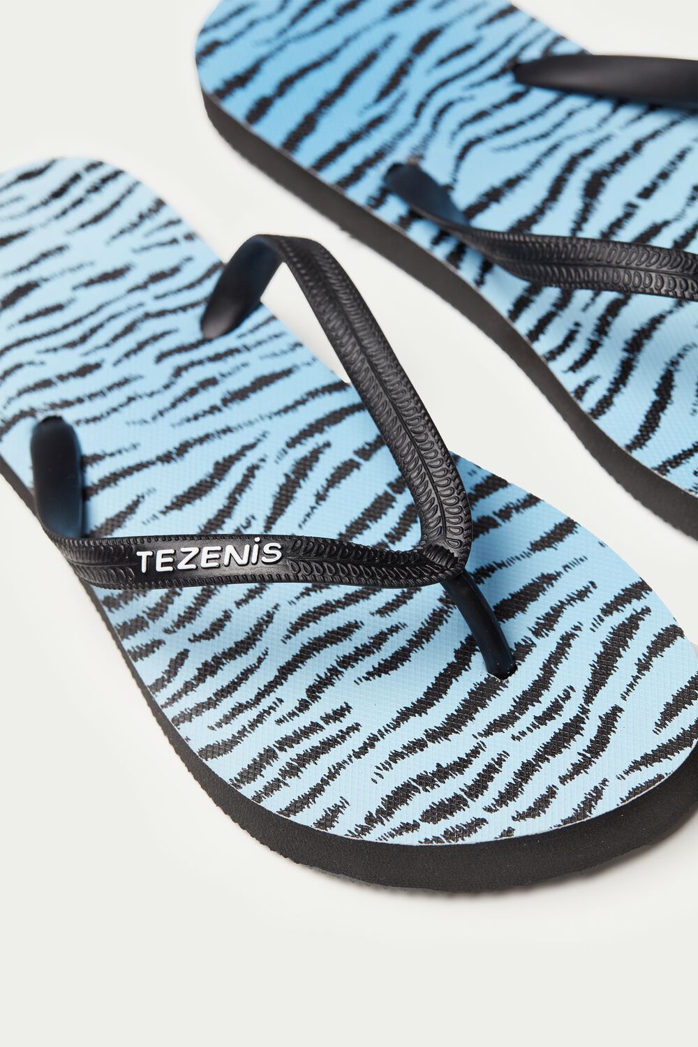 Animal print flip flops